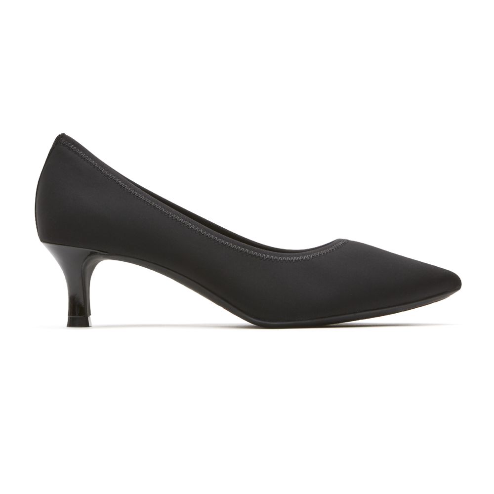 Rockport Women's Total Motion Jessa Gore Heel Pumps - Black - USA (4937DFYSK)